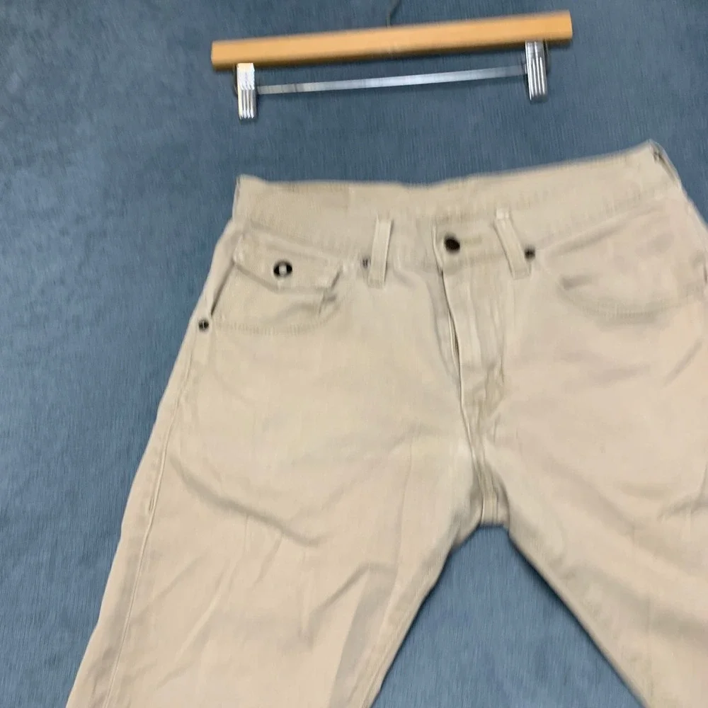 Levi's 511 Skinny Shorts Mens 31x30 Beige Denim Flat Front Frayed Hem Outdoor